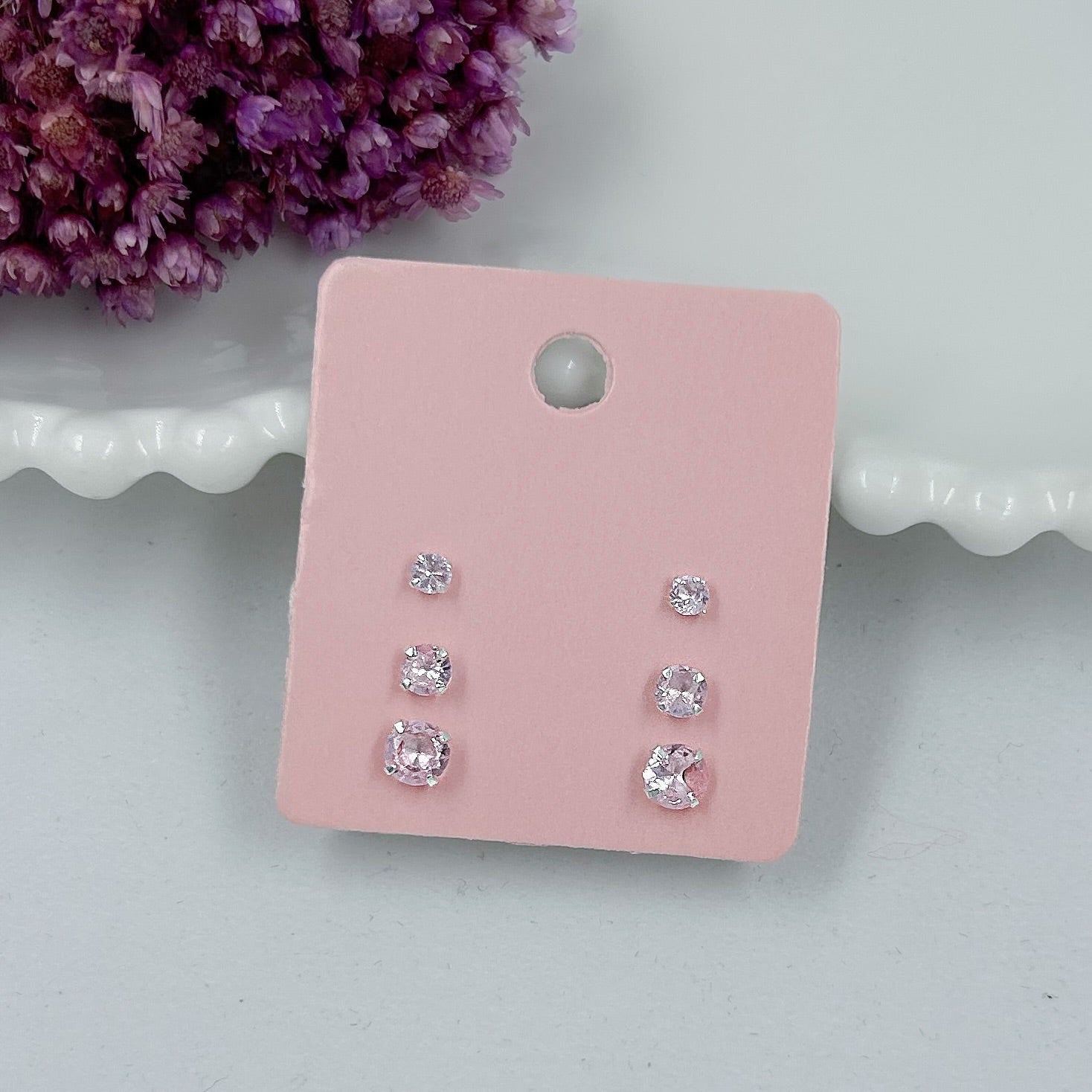 Kit Brincos Redondos com Pedras De Zircônia em Prata 925